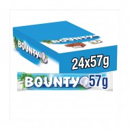 Bounty Coconut & Milk Chocolate Box, Bulk Chocolate Bars, Duo, 24 X 57g